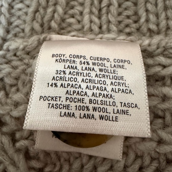 Moth Westwind Wool Alpaca Oatmeal Knit Poncho Sweaters with Pockets - Picture 14 of 15